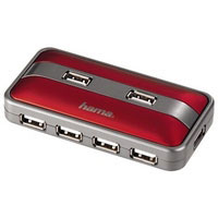 Hama USB 2.0 Hub 1:7, red/anthracite (00078494)